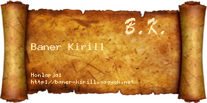 Baner Kirill névjegykártya
